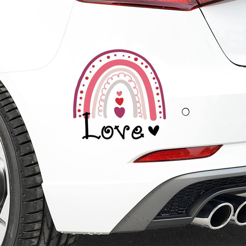 Vinyl Car Decal Rainbow Valentine's Day Pink Red Love Heart 18in Waterproof Sticker Decal Cars Laptops Wall Doors Windows Decal Sticker Bumper Sticker Decoration. Vinyl Car Decal Rainbow Valentine's Day Pink Red Love Heart 18in Waterproof Sticker Decal Cars Laptops Wall Doors Windows Decal Sticker Bumper Sticker Decoration.
