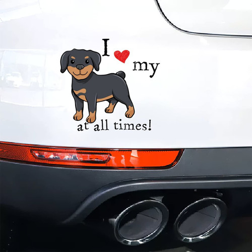 Vinyl Car Decal I Love My Dogs at All Times Dachshund 18in Waterproof Sticker Decal Cars Laptops Wall Doors Windows Decal Sticker Bumper Sticker Decoration.