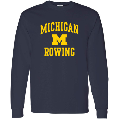 AL1113 - Michigan Wolverines Arch Logo Rowing Long Sleeve - X-Large - Navy
