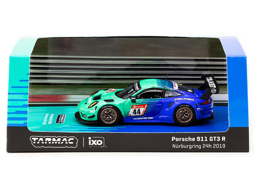 Tarmac Works 911 GT3 R #44 Klaus Bachler Jorg Bergmeister Martin Ragginger Dirk Werner Falken Motorsports 24 Hours of Nurburgring (2019) "Hobby64 Series 1/64 Diecast Model Car T64-059-19NUR44