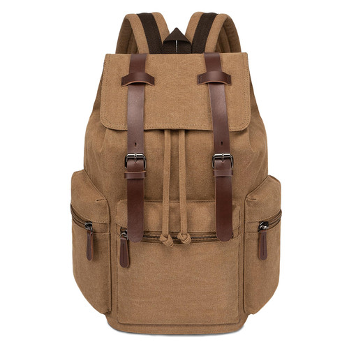 lulusnie Canvas Backpack Vintage Rucksack Backpack for Men Women, Laptop Backpack Fits 15.6 Inch Computer College Work Travel Bag Daypack, Brown lulusnie Canvas Backpack Vintage Rucksack Backpack for Men Women, Laptop Backpack Fits 15.6 Inch Computer College Work Travel Bag Daypack, Brown