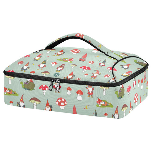 Gnome Insulated Casserole Carrier for Hot or Cold Food Lasagna Holder Tote with Dish Storage Casserole Dish Carrier Bag for Picnic Cookout Beach Potluck Parties Traveling