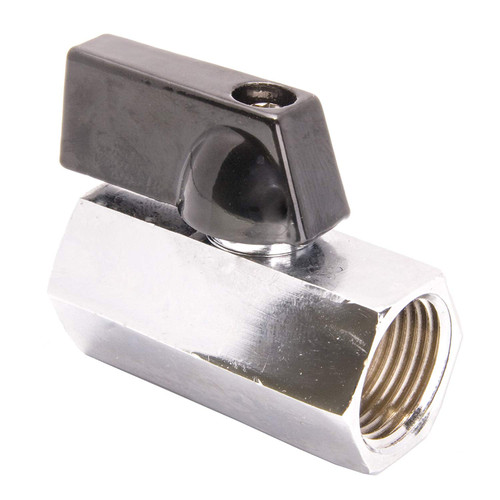 Durachoice 3/8' Mini Brass Ball Valve - Chrome Plated Female x Female NPT