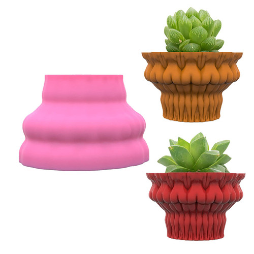 Sexy Concrete Flower Pot Silicone Mold Succulent Planter Vase Plaster Mold Candle Pen Holder Mold Epoxy Resin Cement Clay Mould (G99)