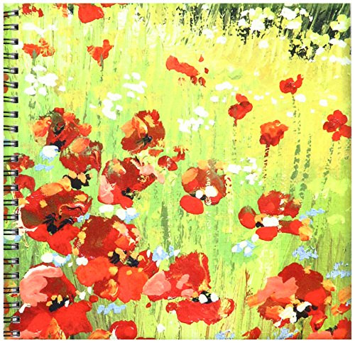 3dRose db_41463_1 Painted Red Poppy Drawing Book, 8 by 8-Inch