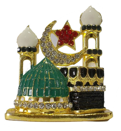 Purpledip Muslim Religious Mecca Madina Showpiece for car Dashboard, Home Temple, Shop Counter/Shelf, or Office Table (10538)