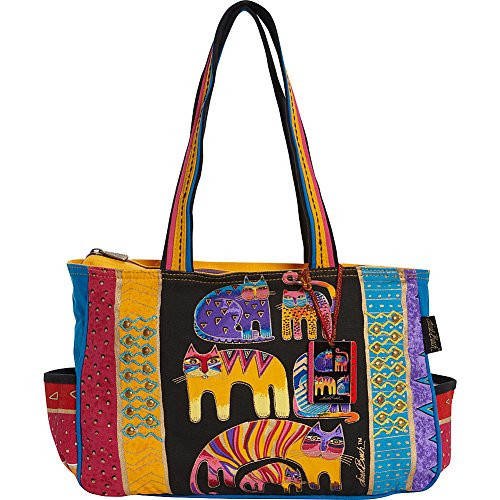 Laurel Burch Medium Tote Zipper Top, 21-Inch by 5-1/2-Inch by 15-Inch, Fantastic Feline Totem Laurel Burch Medium Tote Zipper Top, 21-Inch by 5-1/2-Inch by 15-Inch, Fantastic Feline Totem