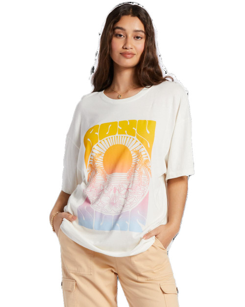 Roxy Women's Oversized T-Shirt, Snow White 233, X-Small
