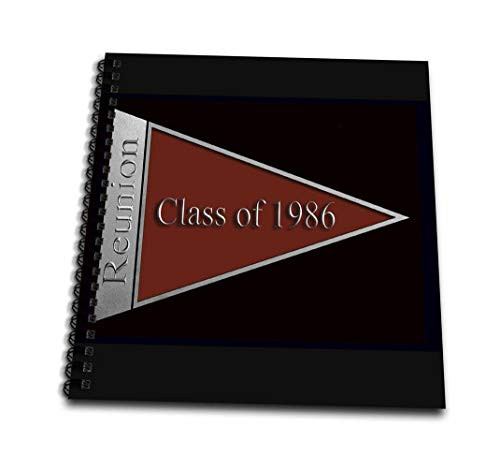 3dRose 3D Rose Class Reunion Design 1986 Red - Drawing Book, 8 by 8-inch (db_18786_1), 8" x 8"