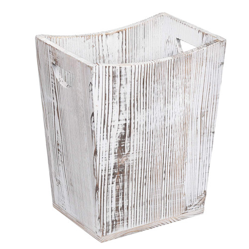LIANTRAL Wood Trash Can, Bathroom Trash Can, Rustic Farmhouse Style Wastebasket Bin for Bathroom, Office, Bedroom, Living Room(Rustic Brown)