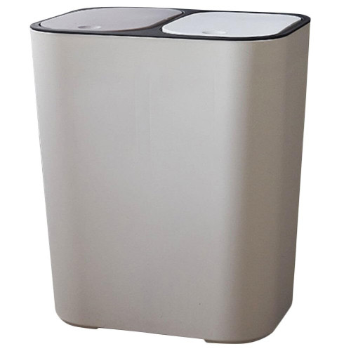 Happyyami Dual Trash Can Garbage Can Recycle Bin Dual Compartments Garbage Waste Can Dry and Wet Classified Trash Can Dustbin Rubbish Box Garbage Container