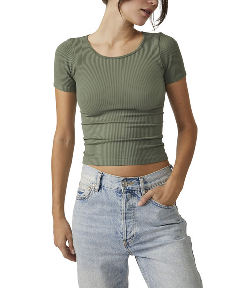 Free People XYZ Recycled Baby Tee Army XS-SM (Women's 0-6)