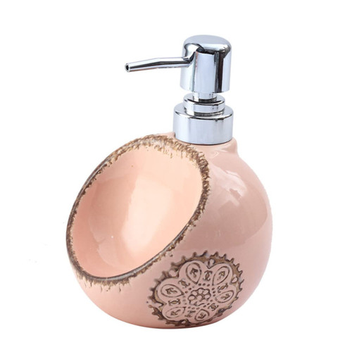 HAKIDZEL soap Pump Bottle Shower Dispenser Ceramic Pump Bottle Ceramic soap Dispenser soap Dispenser with Sponge sponage Liquid Dispenser Lotion Bottle Pearlescent Shower Gel Bottle