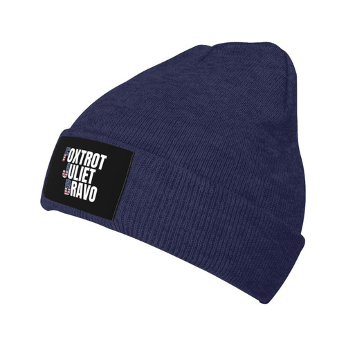 Foxtrot Juliet Bravo Fjb Beanie Hat Unisex-Adult Comfy Skull Cap Casual Skiing Hat Warm Knit Hat for Men/Women Navy Blue