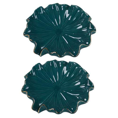 NOLITOY 2pcs Ceramic Lotus Leaf soap Dish Shower soap Holder Bathroom soap Dish soap bar Holder Shower soap Tray Jewelry Plate bar soap Dish Ring Dish Ceramic Ring Ceramics Dressing Table
