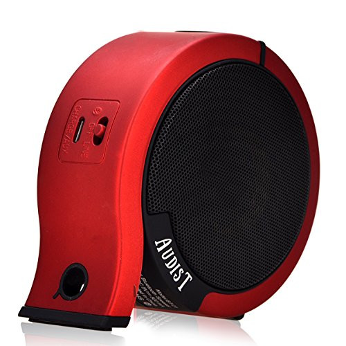 AUDIST Wireless Bluetooth Speaker - Powerful Sound with Enhanced Bass for Music Streaming and Hands-Free Calling. Premium Portable Speaker System Compatible with All Bluetooth Devices - Red