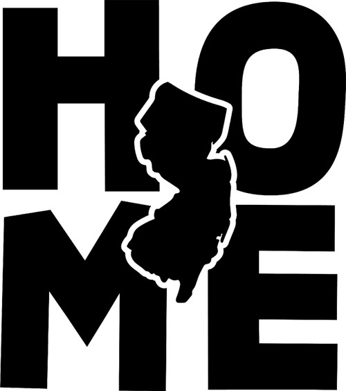 Home New Jersey Hometown United States Native Wall Decals for Walls Peel and Stick Wall Art murals Black Medium 18 Inch