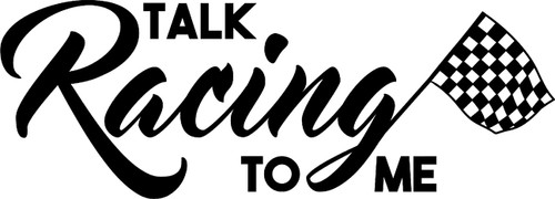Talk Racing to Me Caps Checkered Flag Cars Speed Track Wall Decals for Walls Peel and Stick Wall Art murals Black Medium 18 Inch