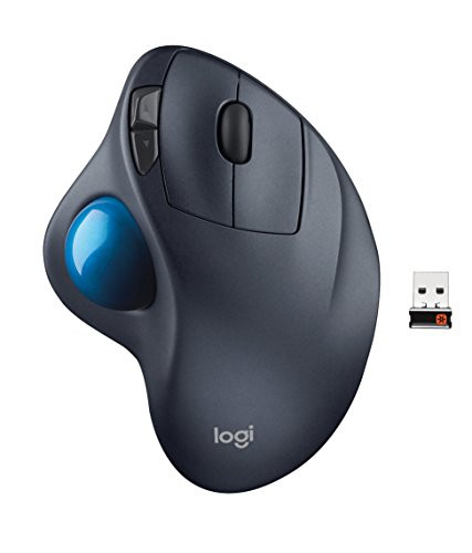 Logitech M570 Wireless Trackball Mouse  Ergonomic Design with Sculpted Right-hand Shape, Compatible with Apple Mac and Microsoft Windows Computers, USB Unifying Receiver, Dark Gray