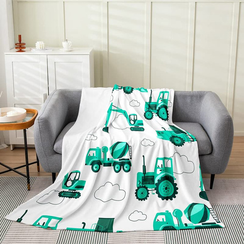 jejeloiu Excavator Green Bed Blanket,Construction Vehicles Flannel Fleece Throw Blanket Equipment Trucks Fuzzy Blanket for Kids,Microfiber Car Plush Blanket Room Decor Baby 30"x40" jejeloiu Excavator Green Bed Blanket,Construction Vehicles Flannel Fleece Throw Blanket Equipment Trucks Fuzzy Blanket for Kids,Microfiber Car Plush Blanket Room Decor Baby 30"x40"
