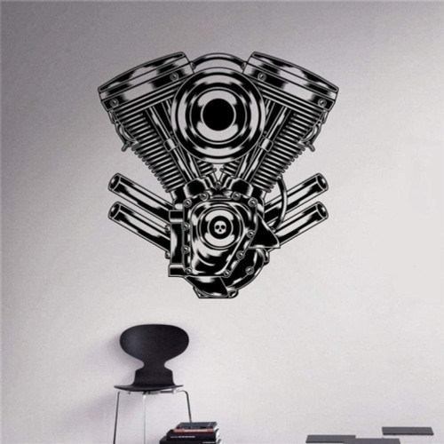 RTYUIHN Wall Sticker 3D car Engine Wall Sticker 3D car Garage Decoration Vinyl Home Interior Decal 58x60VM