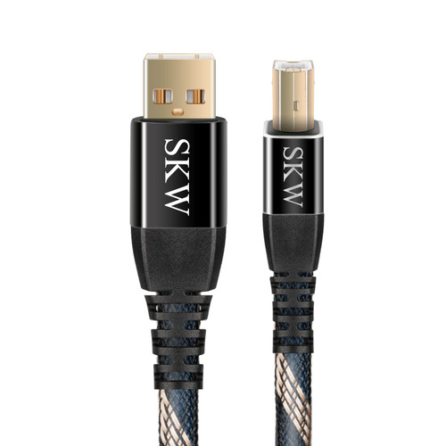SKW Audiophiles USB Printer Cable USB A to USB B High Speed DAC Decoder Cable 3.2ft / 1M
