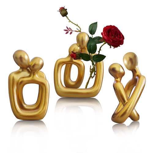 RIRPUAE 3Pcs Gold Decor Hugging Couple Home Statues, Modern Abstract Romantic Love Sculptures for Living Room, Creative Lover Ornament Figurine for Office Bookshelf Desktop Decorations RIRPUAE 3Pcs Gold Decor Hugging Couple Home Statues, Modern Abstract Romantic Love Sculptures for Living Room, Creative Lover Ornament Figurine for Office Bookshelf Desktop Decorations