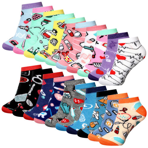 Xuhal 20 Pairs Women's Nurse Socks Cotton Novelty Teeth Socks Ankle Nurse Socks Graduation Funny Gifts for Nurses Dentist Doctors Assistant Themed Party Supply Xuhal 20 Pairs Women's Nurse Socks Cotton Novelty Teeth Socks Ankle Nurse Socks Graduation Funny Gifts for Nurses Dentist Doctors Assistant Themed Party Supply