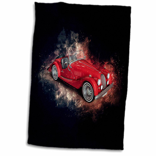 3dRose A Classic red British Sports car Finished in a Distinctive... - Towels (twl-370605-1)