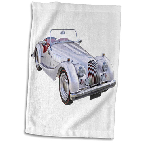 3dRose Boehm Graphics Car - A White Classic Sports Car - Towels (twl-256732-1)