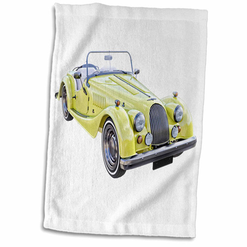 3dRose Boehm Graphics Car - A Yellow Classic Sports Car - Towels (twl-256733-1)