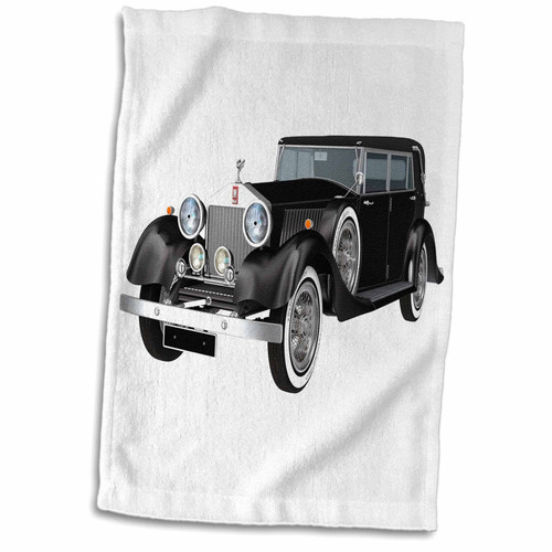3dRose Boehm Graphics Car - Black Classic Mark Elegant Convertible - Towels (twl-214488-1)