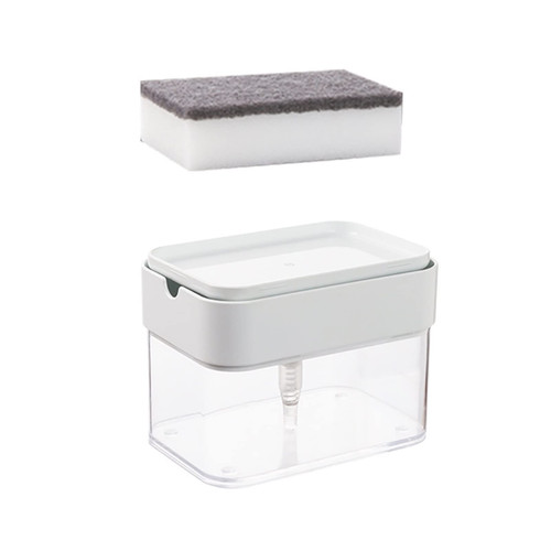 FEEGAR Countertop Dish Soap Dispenser Kitchen Sink Dish Washing Soap Pump Container with Sponge Dish Detergent Dispenser Hand Soap Dispenser