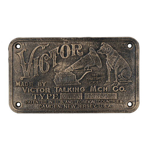 AB Tools HMV Old Victor Nipper Dog Sign Plaque Cast Iron Phonograph Gramophone Music