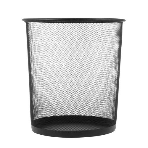 NUOBESTY Trash Cans Outdoor Small Cylinder Trash Wire Wastebasket mesh Wastebasket Metal Waste Paper Basket Cans Mesh Round Stainless Steel Litter Box