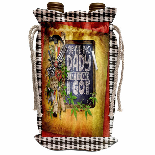 3dRose Image of Aint No Dady Like the One I Got on Blackboard, Tools in... - Wine Bags (wbg-361358-1)