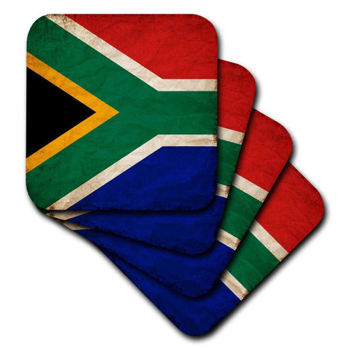 3dRose South African Flag (Set of 4) Ceramic Tile Coasters
