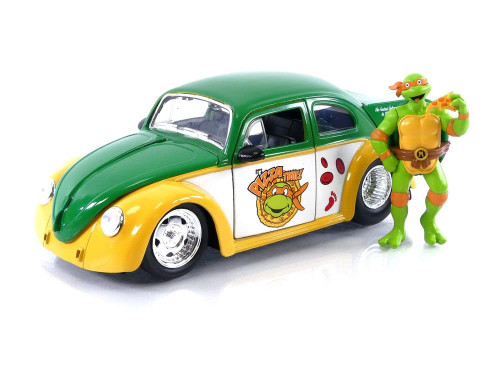 Jada Teenage Mutant Ninja Turtles 1:24 1959 Volkswagen Drag Beetle Die-cast Car & 2.75" Michelangelo Figure, Toys for Kids and Adults (33741) Jada Teenage Mutant Ninja Turtles 1:24 1959 Volkswagen Drag Beetle Die-cast Car & 2.75" Michelangelo Figure, Toys for Kids and Adults (33741)