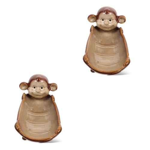 Zerodeko 2pcs Drain Soap Dish Ceramics Soap Dishes Bathroom Bar Holder Ceramic Soap Holder Animal Key Holder Tray Jewelry Soap Case Mini Containers Soap Container Porch Travel Bar Stand