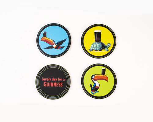 Guinness 4 Pack of Toucan Drink Coasters | Perfect for Home Bar