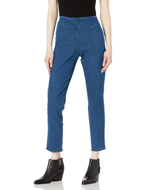 Ruby Rd. Women's Pull-on Extra Stretch Denim Jean, Indigo, 16
