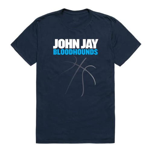 John Jay College Bloodhounds College Basketball Tee T-Shirt - Navy, Large
