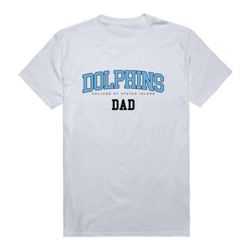 College of Staten Island Dolphins Dad Tee T-Shirt - White, Small