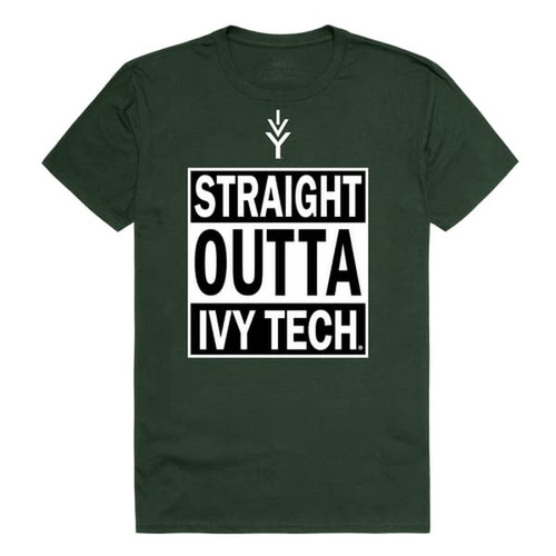 W Republic Ivy Tech Straight Outta Tee T-Shirt - Forest Green, Small