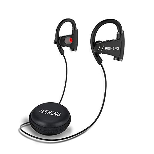 Bluetooth Sports Headphones Waterproof IPX5, Wireless Earphones with Mic, Sweatproof Bass HiFi HD Stereo in Ear Bluetooth Earbuds for Running Gym Workout, Cordless Noise Cancelling Headsets, Black Bluetooth Sports Headphones Waterproof IPX5, Wireless Earphones with Mic, Sweatproof Bass HiFi HD Stereo in Ear Bluetooth Earbuds for Running Gym Workout, Cordless Noise Cancelling Headsets, Black