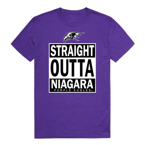 Niagara University Purple Eagles Straight Outta Tee T-Shirt - Pruple, Large