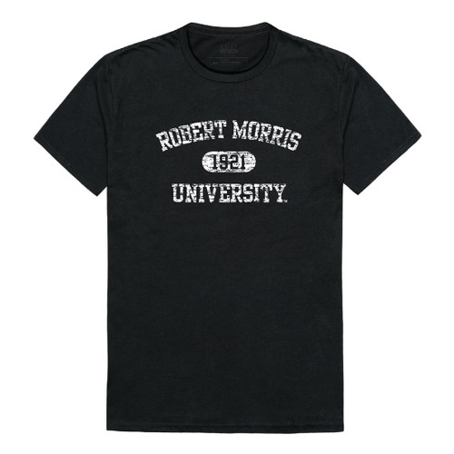 Robert Morris University Colonials Distressed Arch Tee T-Shirt - Black, Small
