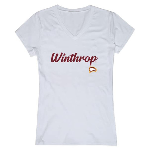 Winthrop University Eagles Women's Script Tee T-Shirt - White, Small