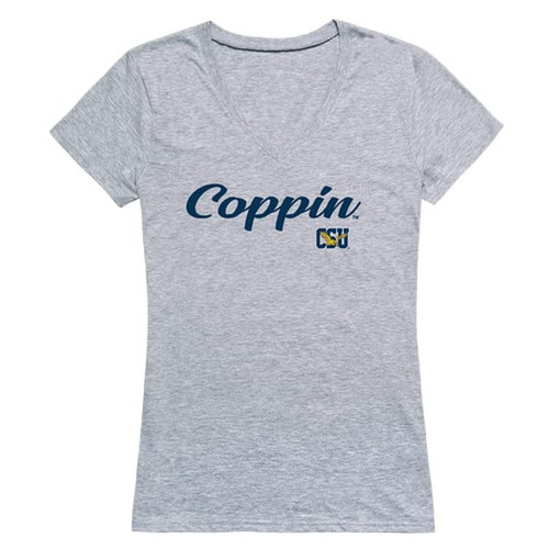 Coppin State University Eagles Women's Script Tee T-Shirt - Heather Grey, Large
