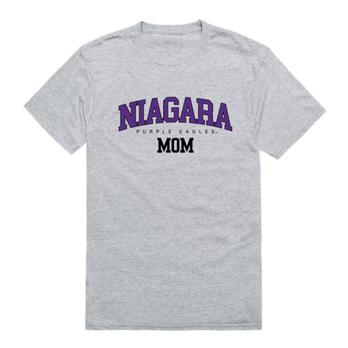 Niagara University Purple Eagles Mom T-Shirt - Heather Grey, Medium